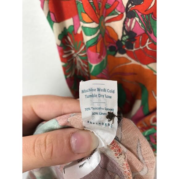 Marine Layer Laney Mini Dress In Vintage Floral Print Linen Women's Braided Belt - Picture 11 of 14